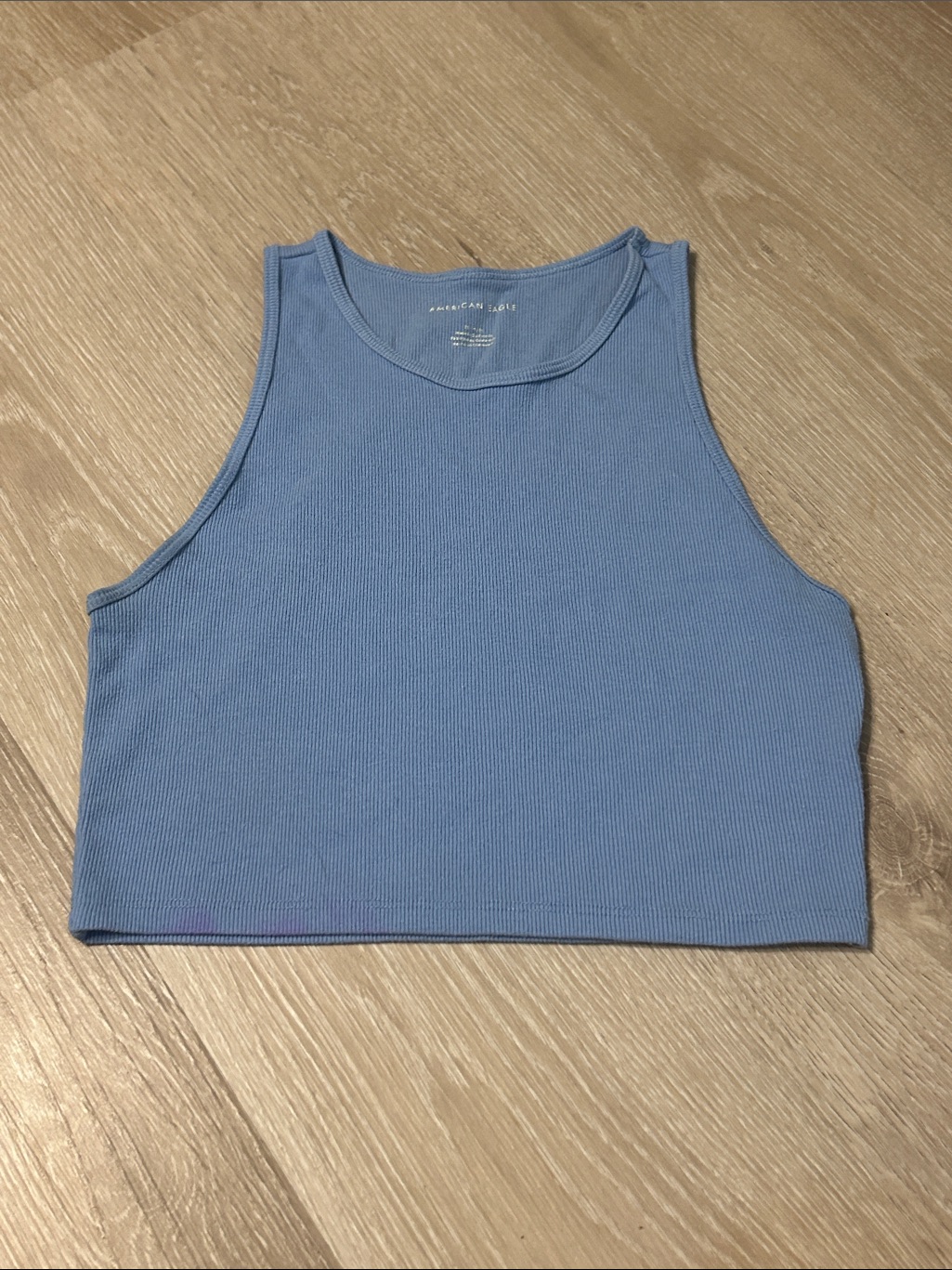 American Eagle Outfitters Ribbed High-Neck Racer Back Cropped Tank Top Sz Medium